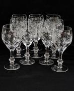 Annahütte - Wijnglas (10) - Geëst met bloemendecor -