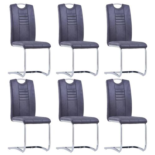 vidaXL Chaises à manger cantilever lot de 6 gris, Maison & Meubles, Chaises, Neuf, Envoi