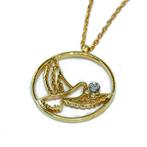 Zonder Minimumprijs - Natural Diamond Silver Bird Necklace -