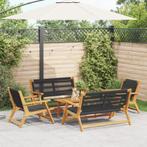 vidaXL Tuinstoelen met Tafel - 5 Stuks - Zwart - Massief, Tuin en Terras, Tuinstoelen, Verzenden, Nieuw