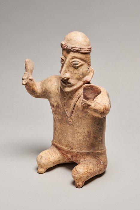 Precolumbiaans - Jalisco Keramisch Muzikanten Figuur Met, Verzamelen, Mineralen en Fossielen