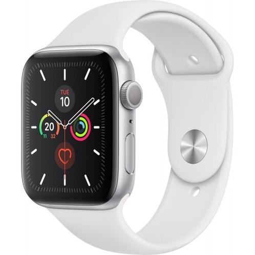 Apple Watch Series 5 | 44mm Zilver Aluminium Witte Sportband, Bijoux, Sacs & Beauté, Accessoires Autre, Enlèvement ou Envoi