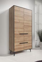 Kast Frey - Licht eiken - Zwart - 91 cm, Verzenden, Nieuw