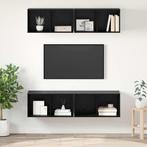 vidaXL Wand TV Kast 4 pcs Zwart eiken 37 x 37 x 72 cm, Huis en Inrichting, Verzenden, Nieuw