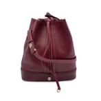 Cartier - Vintage Burgundy Leather Bucket Drawstring -