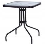 Tuintafel - 60cm - gehard glas - zwart, Tuin en Terras, Ophalen of Verzenden, Nieuw