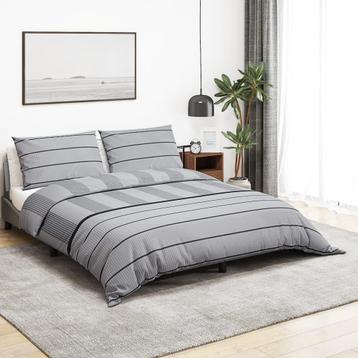 vidaXL Dekbedovertrekset 260x240 cm katoen grijs, Verzenden, Nieuw