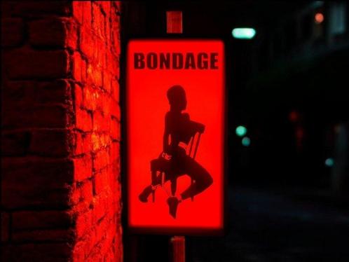 Lichtbord - Amsterdam Red-lights District bondage lighted, Antiek en Kunst, Antiek | Wandborden en Tegels