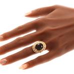 Bague - 18 carats Or jaune - 9.90ct. tw. Saphir - Diamant -, Handtassen en Accessoires, Ringen, Nieuw