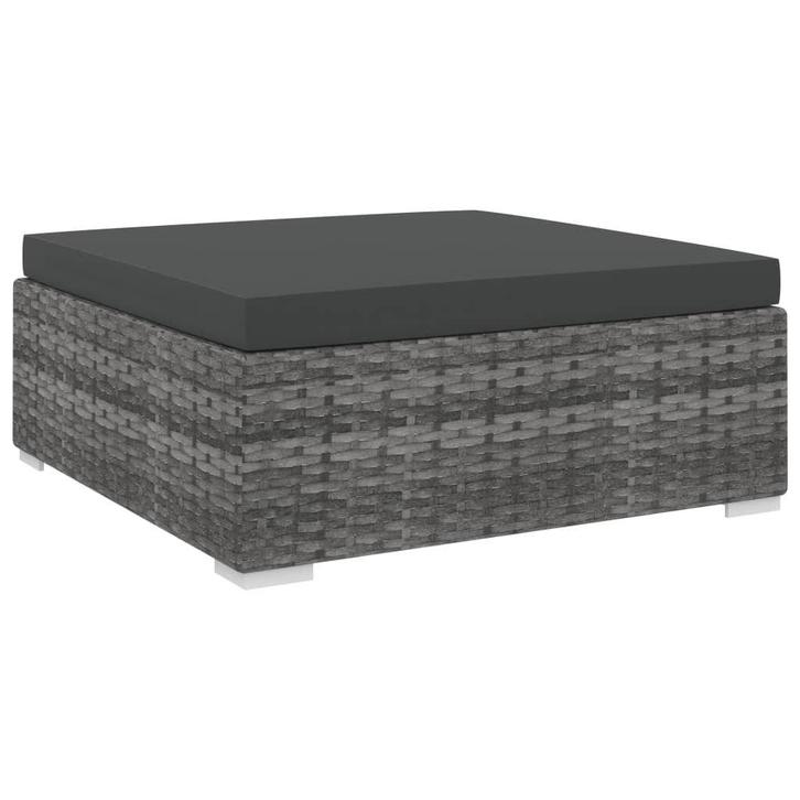 Rattan Voetenbank Grijs | Tweede Kansje | Modulair Design, Huis en Inrichting, Zetels | Voetbanken en poefs, 50 tot 75 cm, 50 tot 75 cm
