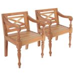 vidaXL Chaises Batavia lot de 2 marron clair bois, Verzenden, Neuf