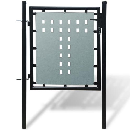 vidaXL Poort enkel 100x125 cm zwart, Jardin & Terrasse, Portes de jardin, Envoi