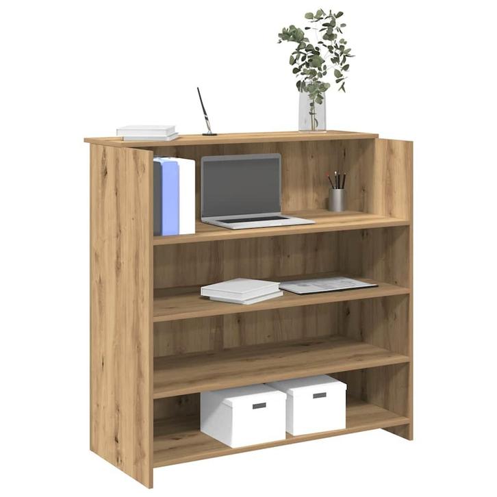 vidaXL Receptiebalie 100x50x103,5cm bewerkt hout artisanaal, Huis en Inrichting, Bureaus, Nieuw, Verzenden
