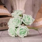 Foam Roos 6cm  Tea Rose X6 Mint Green Foamroos, Huis en Inrichting, Nieuw