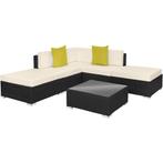 tectake Wicker zitgroep met aluminium frame Parijs - zwart, Tuin en Terras, Verzenden, Nieuw
