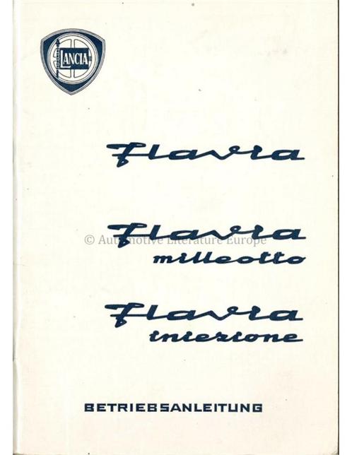 1967 LANCIA FLAVIA BERLINA INSTRUCTIEBOEKJE DUITS, Autos : Divers, Modes d'emploi & Notices d'utilisation, Enlèvement ou Envoi