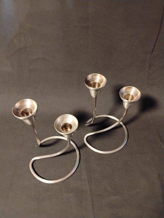 Georg Jensen - Kaarsenhouder (2) - Staal, Antiquités & Art, Curiosités & Brocante