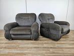Fauteuil - Metaal, Textiel - Paar vintage fauteuils