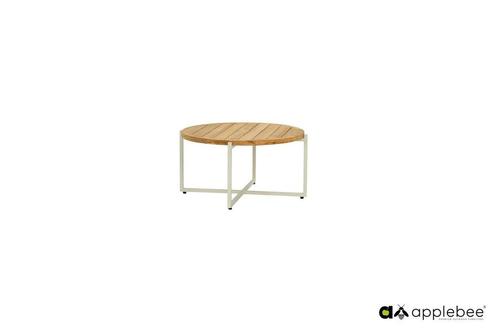 Apple Bee Condor loungetafel oyster met rond teak blad Ø 74, Tuin en Terras, Tuinsets en Loungesets