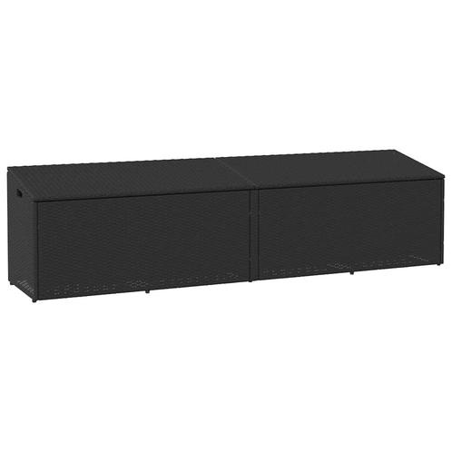 vidaXL Tuinbox 220x50x58 cm poly rattan zwart, Tuin en Terras, Bergingen en Tuinkasten, Nieuw, Verzenden