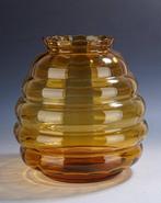 Verrieries Doyen - Vaas - Amberkleurige geribde vaas in, Antiek en Kunst