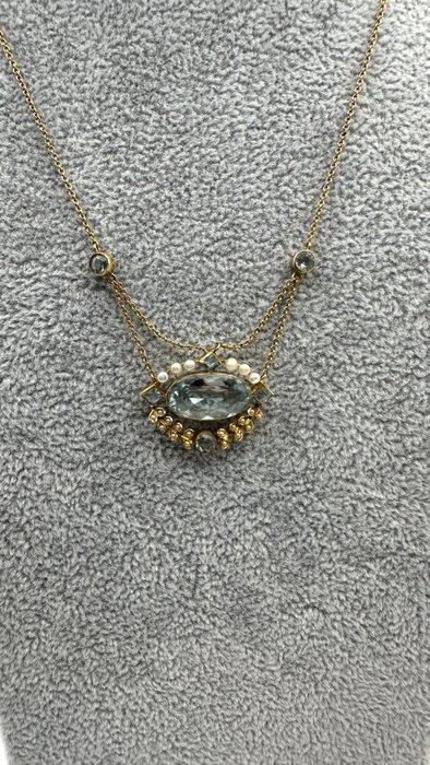 Collier - 9 carats Or jaune Topaze - travail à la main, Handtassen en Accessoires, Kettingen