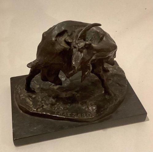 Ernesto Bazzaro (1859 - 1937) - Sculpture, petite chèvre -, Antiquités & Art, Antiquités | Céramique & Poterie