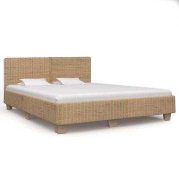 vidaXL Bedframe handgeweven echt rattan 180x200 cm, Huis en Inrichting, Slaapkamer | Bedden, Verzenden, Nieuw