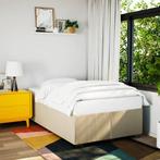 vidaXL Bedframe zonder matras 120x190 cm stof crèmekleurig, Verzenden, Nieuw