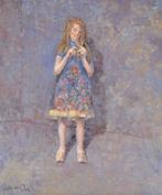 Chris van Dijk  (1952) Impressionist -  Girl playing with