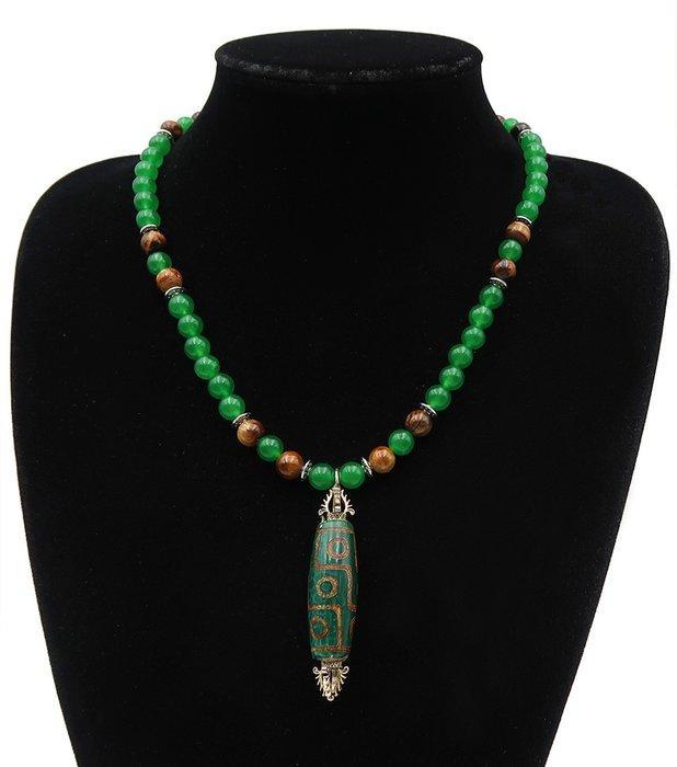 Emeraude - Boeddhistische collier - Dzi 9 ogen - Grote, Antiek en Kunst, Antiek | Boeken en Manuscripten