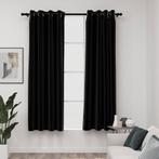vidaXL Gordijnen linnen-look verduisterend 2 st 140x175 cm, Huis en Inrichting, Stoffering | Gordijnen en Lamellen, Verzenden
