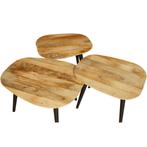 Salontafel Mangohout S Luka - Set Van 3, Huis en Inrichting, Tafels | Salontafels, Verzenden, Nieuw