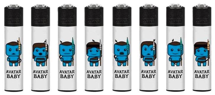 Clipper Aansteker - Avatar Babies       Set van 8, Verzamelen, Rookartikelen, Aanstekers en Luciferdoosjes, Nieuw, Verzenden