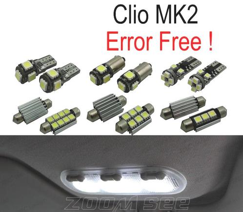 Kit 8 Ampoules Led Intérieur Pour Renault Clio 2 II Mk2 98-0, Auto-onderdelen, Verlichting, Verzenden