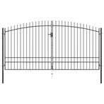 vidaXL Hekpoort dubbele deur met speren bovenkant 400x248 cm, Tuin en Terras, Verzenden, Nieuw