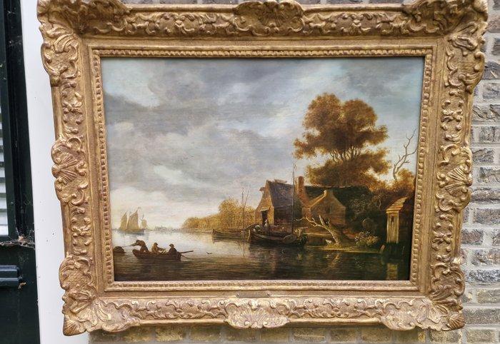 Salomon van Ruysdeal 1603-1670, Kring van - Waterlandschap, Antiek en Kunst, Kunst | Schilderijen | Klassiek