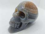 Agaat Schedel - Hoogte: 6 cm - Breedte: 6 cm- 240 g - (1), Verzamelen, Mineralen en Fossielen