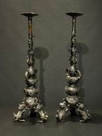 Kandelaar - Brons - set brons kandelaar, Antiek en Kunst