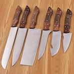 Keukenmes - Chefs knife - D2 staal, hout en micarta plaat -, Antiek en Kunst