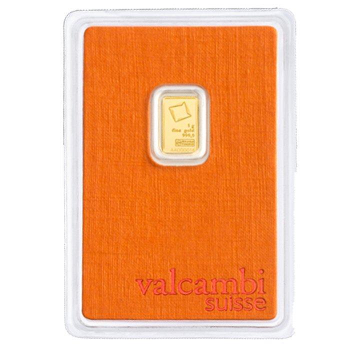 1 gram - Goud .999 - Valcambi - Verzegeld en met certificaat, Postzegels en Munten, Edelmetalen en Baren