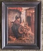 Jan Evert Akkeringa (1861-1942) - Vrouw aan spinnenwiel