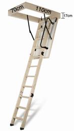 Altrex zoldertrap Woodytrex De Luxe 110x70x17cm, Trap, Nieuw, Ophalen of Verzenden, Opvouwbaar of Inschuifbaar