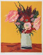 Arthur Van Hecke (1924-2003) - Bouquet sur fond jaune, Antiquités & Art
