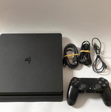 Zwarte Playstation 4 Slim 500gb + Sony  Controller, Ophalen of Verzenden