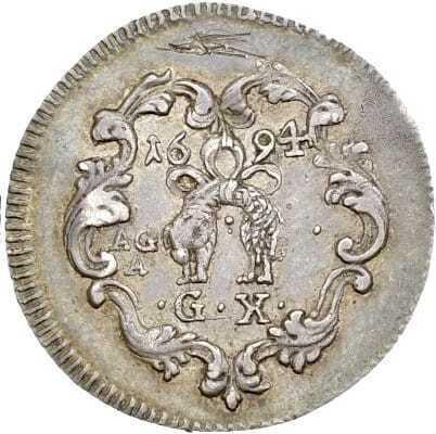 . Italië, Napels (koninkrijk), Karel II, 10 grana, 1694, Postzegels en Munten, Munten | Europa | Niet-Euromunten