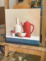 Claudio Rolfi (1960) - Composizione con caffettiera rossa