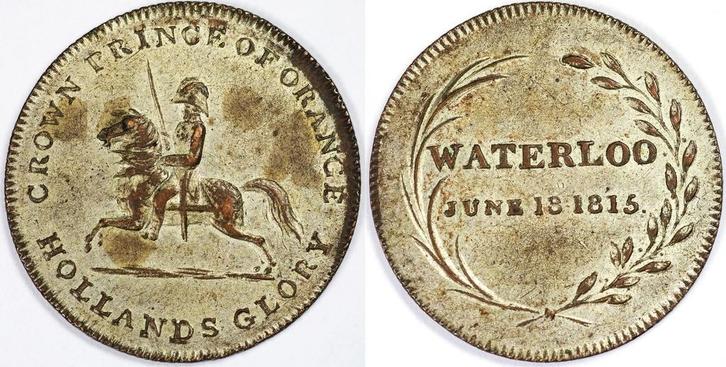 The Crown Prince Of Orange At Waterloo 1815, Postzegels en Munten, Penningen en Medailles, Verzenden