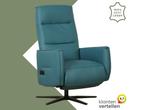 Leren handmatige relaxfauteuil Pride - Toledo Turquoise, Huis en Inrichting, Nieuw, Ophalen of Verzenden, Modern, 50 tot 75 cm