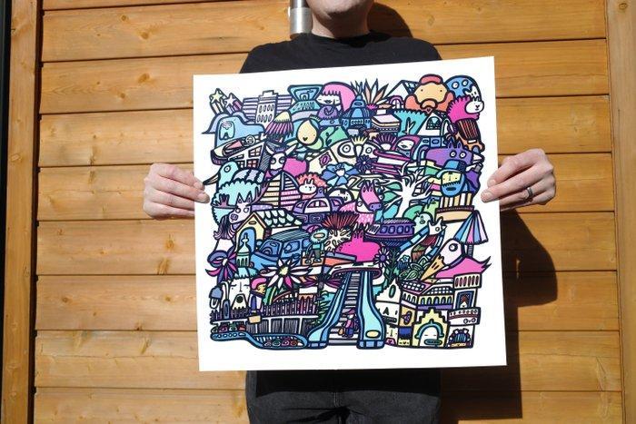 Kev Munday - There and Back - Textured Giclee Print - No, Antiquités & Art, Art | Objets design